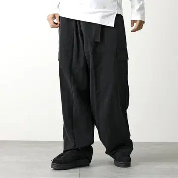 Y-3 와이쓰리 카고 팬츠 남성용 와이드 팬츠 크링클 가공 M