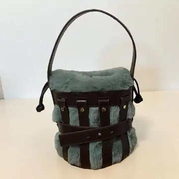 LENK 가죽 CAGE 바스켓 퍼 백 브라운