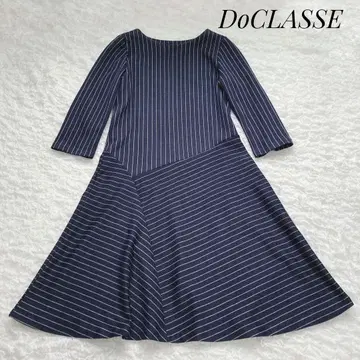 DoCLASSE 네이비 울 저리 절개 원피스 종아리 기장 정가 7990
