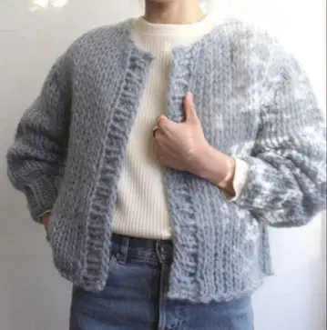 OSHIMA REI 모헤어 알파카 니트 가디건