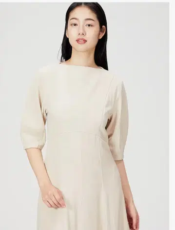 미라 오웬 엠파이어 패널 절개 내로우 드레스 베이지 사이즈 0