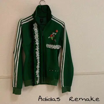 adidas 리메이크 저지 그린 트랙 자켓 아디다스 구제 의류