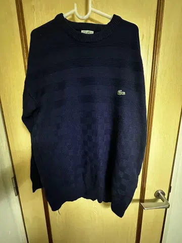 LACOSTE 네이비 크루넥 스웨터