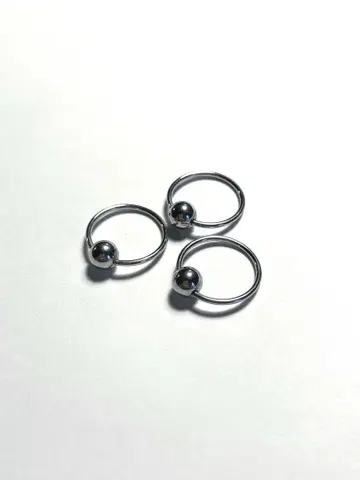 볼이 달린 반지 귀걸이 / (18G) 3개 세트