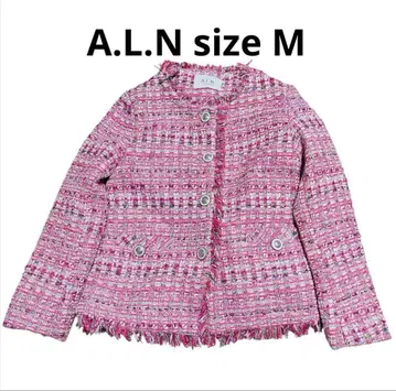 A.L.N 핑크 노카라 트위드 자켓 size M