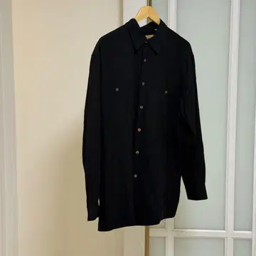 실크 블랙 셔츠 ROBBY CHAN 블랙 긴팔 셔츠