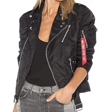 ALPHA INDUSTRIES 아웃로 바이커 자켓 블랙