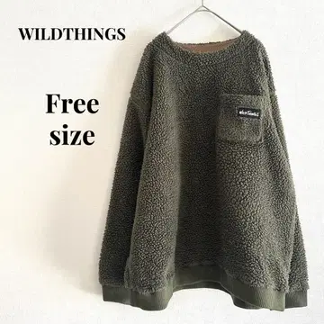 [ WILDTHINGS ] 플리스 보아 트레이닝복 플러피 L 올리브
