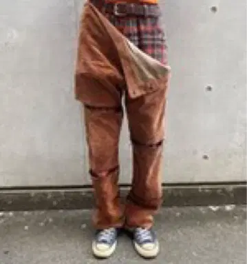 코듀로이 체크 패널 컨버터블 팬츠