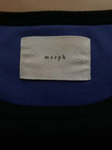 merph 메 긴팔 티셔츠 블랙 검정 블루 안감 일본제 S