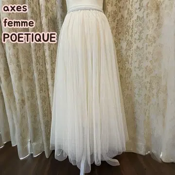 axes femme POETIQUE 튤 플레어 롱 스커트 M
