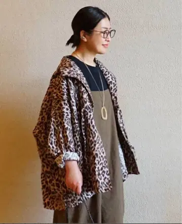journal standard luxe 레오파드 프린트 후드 블루종