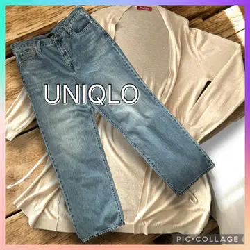 컨디션 최상 UNIQLO 와이드 스트레이트 청바지 30인치 BLUE