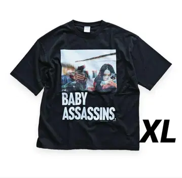베이비큐레 T셔츠 XL 사이즈 블랙 영화 콜라보 한정판 블랙