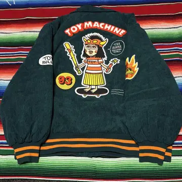 토이머신 tmpaint 콜라보 코듀로이 스타디움 자켓 그린