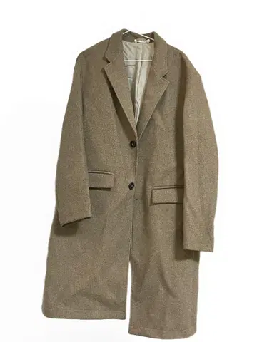 ZARA 브라운 체스터 코트 울 혼방