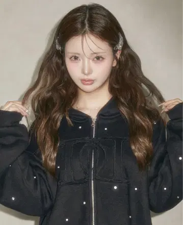 Darich DD 로고 비쥬 지퍼 후드티 BLK