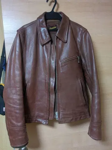 가격 인하! Freedom 브라운 가죽 싱글 라이더 자켓