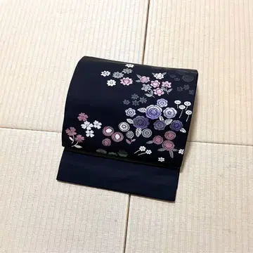 블랙 베이스 박사 꽃 오비(약 27.3cm) 나고야 오비
