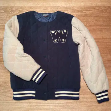 NEEDLE WORKS 니들웍스 퀼팅 바시티 자켓 노카라