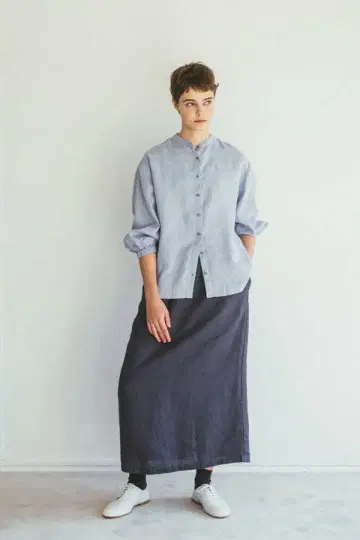 fog linen work 바네사 셔츠 블루 펄