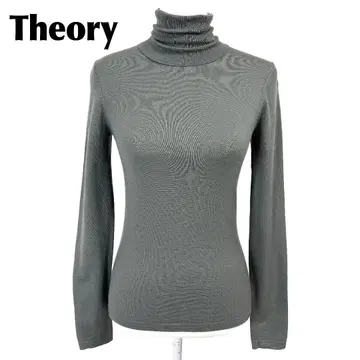 새상품급 Theory 긴팔 하이넥 니트 2 카키 그린 무지