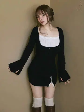 ANDMARY Poppy 레이스 미니 드레스