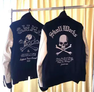Skull Works & Jackrose 바시티 자켓