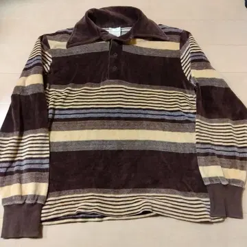KINGS ROAD KNITWEAR 브라운 스트라이프 셔츠