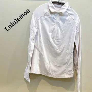 Lululemon 긴팔 지퍼 상의 옅은 핑크