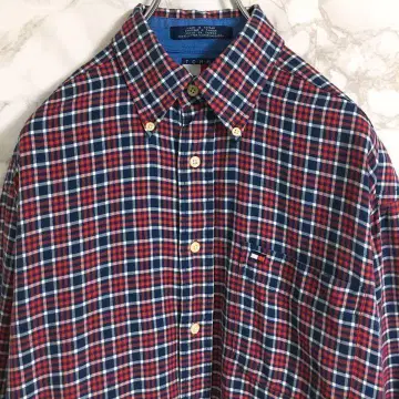 [ 올드 타미힐피거 ] 타미힐피거 원포인트 자수 BD 셔츠 레드 M