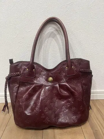 ANNA SUI 버건디 핸드백