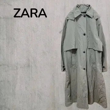 [ 자라 ] ZARA 여성용 트렌치코트 롱 기장 그린 계열 XS 봄 가을