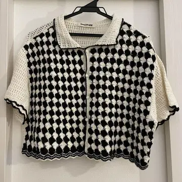 MACPHEE (맥피) 크로셰 콤비 셔츠 가디건