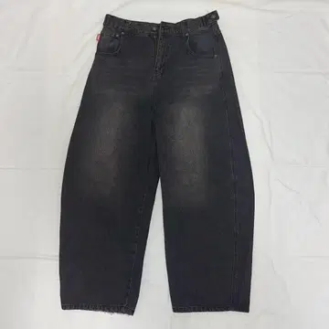 9090 배기 데님 블랙