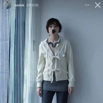 soduk ribbon zip hoodie 25ss