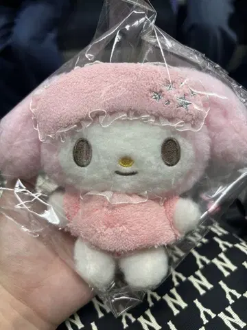 구판 Sanrio 마이멜로디 안대 포함 봉제 인형 키링 택 없음