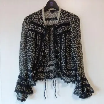 [ 익명 배송 ] ANNA SUI 실크 플라워 가디건
