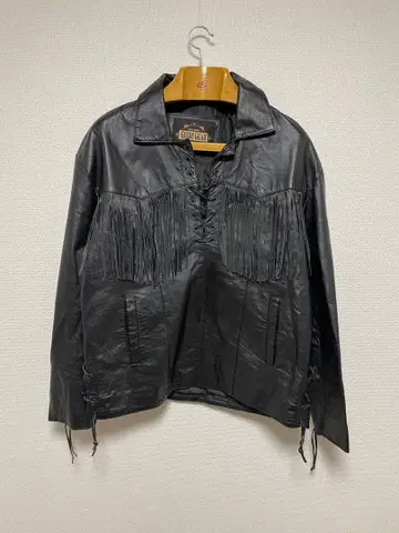 90s~ GUIDE GEAR 프린지 가죽 풀오버 자켓