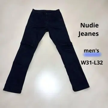 NudieJeans 네이비 슬림핏 치노 팬츠