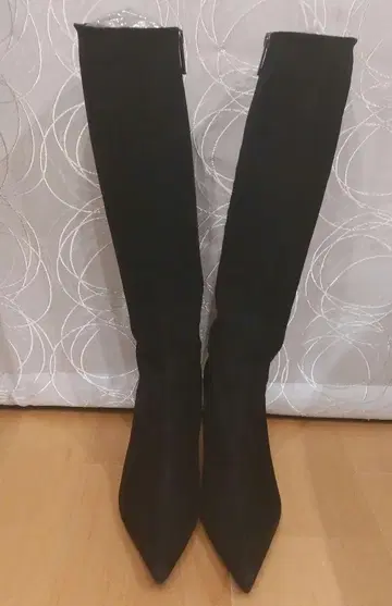 풀 사이드 롱 부츠 스웨이드 24cm 블랙