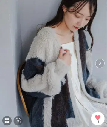 카스타네 인터샤 니트 지퍼 블루종