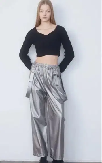 EMODA 나일론 루즈 서스펜더 팬츠