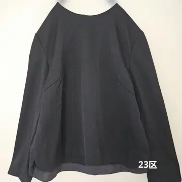 23구 온워드 티셔츠 울 블랙 풀오버 지퍼 M38