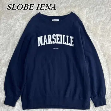 SLOBEIENA 슬로브 이에나 MARSEILLE 로고 맨투맨 네이비