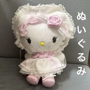 헬로키티 봉제 인형 화이트 프릴 디자인 산리오