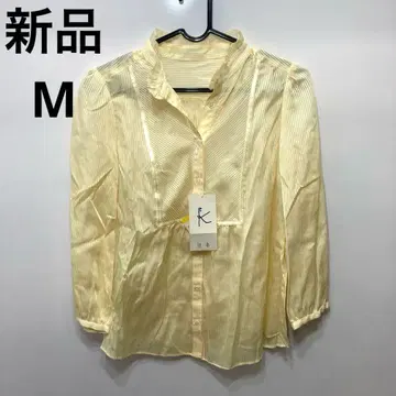 [ 정가 13650엔 ] 옐로우 컬러 스트라이프 긴팔 셔츠 S2