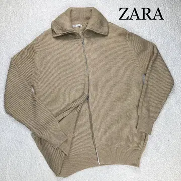 ZARA 드라이버 니트 더블 지퍼 세탁 가능 XL 라이트 베이지