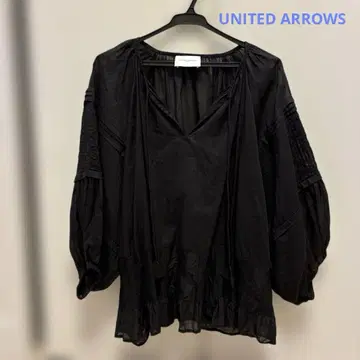 UNITED ARROWS 블랙 7부 소매 셔츠