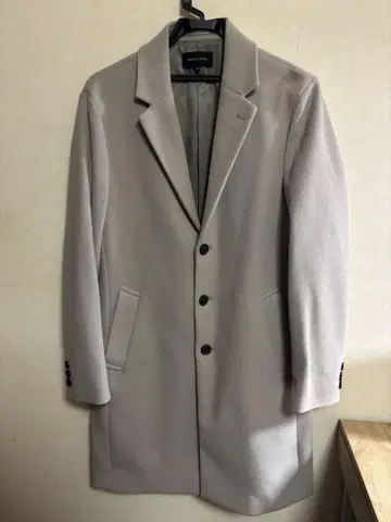 베이지 체스터 코트 3개 버튼